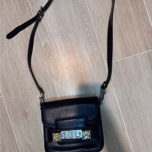 Proenza Schouler Black Crossbody Bag with Silver and Gold Accents
